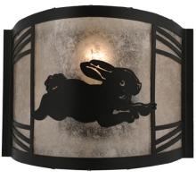 Meyda Black 110559 - 12"W Rabbit on the Loose Right Wall Sconce