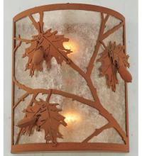 Meyda Black 110931 - 10" Wide Oak Leaf & Acorn Wall Sconce