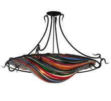 Meyda Black 110963 - 36"W Metro Fusion Colori Del Arcobaleno Glass Semi-Flushmount