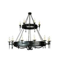 Meyda Black 111559 - 60" Wide Warwick 18 Light Two Tier Chandelier