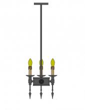 Meyda Black 111646 - 8"W Warwick 3 LT Mini Pendant