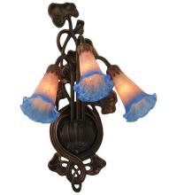 Meyda Black 11170 - 10.5"W Pink/Blue Pond Lily 3 LT Wall Sconce