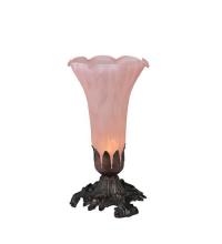 Meyda Black 11241 - 8"H Pink Pond Lily Victorian Accent Lamp