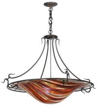 Meyda Black 112432 - 28.5"W Metro Fusion Marina Glass Inverted Pendant