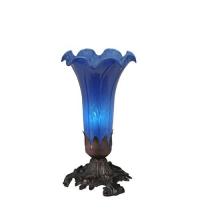 Meyda Black 11262 - 8" High Blue Tiffany Pond Lily Victorian Accent Lamp