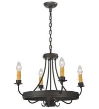 Meyda Black 112633 - 25"W Franciscan 4 LT Chandelier