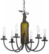 Meyda Black 112640 - 18"W Tuscan Vineyard 6 LT Wine Bottle Chandelier