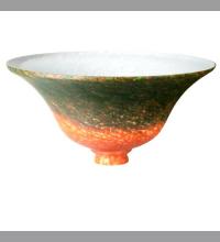 Meyda Black 11275 - 10.5"W RED/GREEN PATE-DE-VERRE BELL SHADE