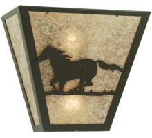 Meyda Black 112771 - 13" Wide Running Horses Wall Sconce