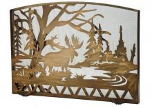 Meyda Black 113070 - 47"W X 38"H Moose Creek Arched Fireplace Screen