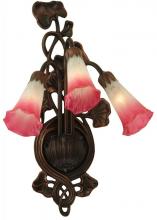 Meyda Black 11318 - 10.5"W Pink/White Pond Lily 3 LT Wall Sconce