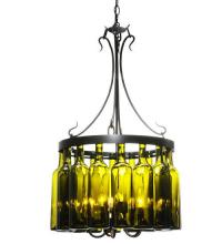 Meyda Black 114514 - 19"W Tuscan Vineyard Villa 16 Wine Bottle Chandelier