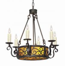 Meyda Black 115166 - 24" Wide Delano 6 Light Chandelier