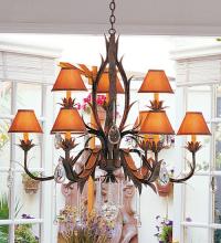 Meyda Black 115594 - 36" Wide Slenderleaf 9 Light Chandelier