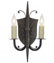 Meyda Black 115640 - 11" Wide Shield 2 Light Wall Sconce