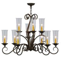 Meyda Black 115867 - 36"L Wallis 10 LT Oblong Chandelier