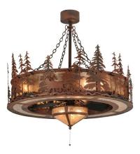 Meyda Black 115914 - 44"W Elk at Dusk w/Fan Light Chandel-Air