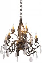 Meyda Black 116318 - 26"W New Country French 9 LT Chandelier