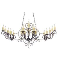 Meyda Black 116416 - 60" Long Kean 20 Light Oblong Chandelier