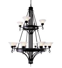 Meyda Black 116425 - 48" Wide Savino 12 Light Two Tier Chandelier