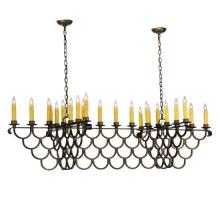 Meyda Black 116731 - 71"L Picadilly 23 LT Oblong Chandelier