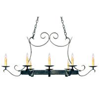 Meyda Black 117018 - 51" Long Handforged Oval Pot Rack