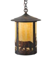 Meyda Black 117454 - 12" Wide Fulton Bear Creek Pendant.