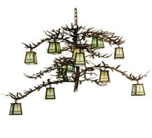 Meyda Black 118366 - 50" Wide Pine Branch Valley View 12 Light Chandelier