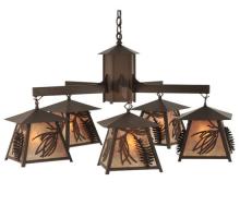 Meyda Black 120554 - 40"W Scotch Pine 5 LT Chandelier