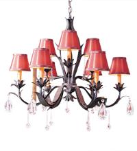 Meyda Black 120769 - 28" Wide Slenderleaf 9 Light Chandelier