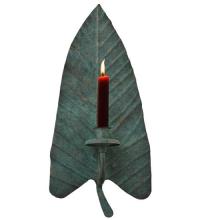 Meyda Black 121493 - 7" Wide Arum Leaf Wall Mount Candle Holder