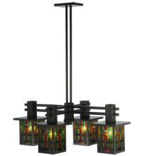 Meyda Black 121739 - 36"L Hausman Mission 4 LT Oblong Chandelier