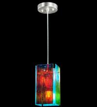 Meyda Black 122412 - 7"W Metro Fusion Fire and Ice Mist Quadrato Mini Pendant