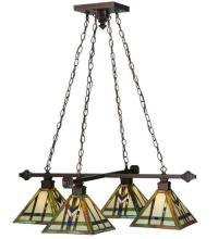 Meyda Black 122603 - 36" Square Prairie Wheat 4 Light Chandelier