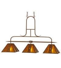 Meyda Black 115682 - 48" Long Hanford 3 Light Island Pendant