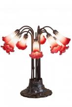 Meyda Black 12301 - 22"H Pink/White Pond Lily 10 LT Table Lamp