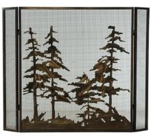 Meyda Black 124964 - 51" Wide X 40.5" High Tall Pines Fireplace Screen