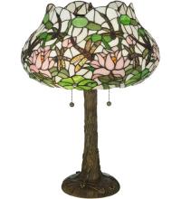 Meyda Black 125091 - 22.5"H Dragonfly Flower Table Lamp