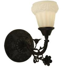 Meyda Black 126018 - 7" Wide White Puffy Rose Wall Sconce