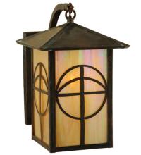 Meyda Black 126142 - 7"W Seneca Circle Cross Curved Arm Wall Sconce