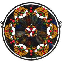 Meyda Black 127106 - 18"W X 18"H Middleton Stained Glass Window