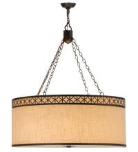 Meyda Black 128049 - 36"W Cilindro Quatrefoil Textrene Pendant