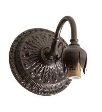 Meyda Black 12825 - 5" Wide Pond Lily Victorian Wall Sconce