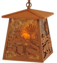 Meyda Black 129680 - 7.25"Sq Alligator Lantern Pendant