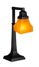 Meyda Black 130167 - 20" High Bungalow Frosted Amber Desk Lamp