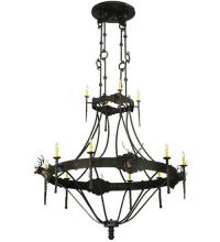 Meyda Black 130241 - 66.5"W Stag 12 LT Two Tier Chandelier