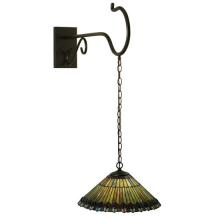 Meyda Black 130796 - 17"W Tiffany Jeweled Peacock Shepherd's Hook Wall Sconce