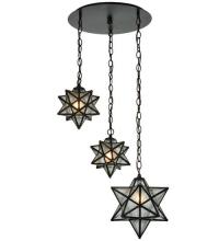 Meyda Black 130969 - 21" Wide Moravian Star 3 Light Cascading Pendant