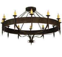 Meyda Black 131478 - 72" Wide Warwick 12 LT W/Downlights Chandelier