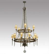 Meyda Black 132050 - 48" Wide Amaury 15 Light Two Tier Chandelier